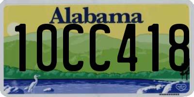 AL license plate 10CC418