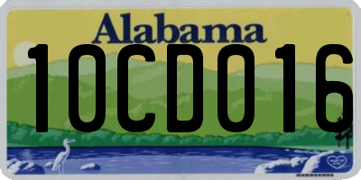 AL license plate 10CD016