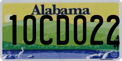 AL license plate 10CD022
