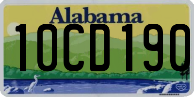 AL license plate 10CD190