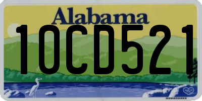 AL license plate 10CD521