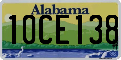 AL license plate 10CE138