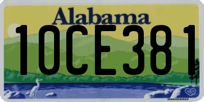 AL license plate 10CE381