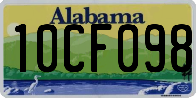 AL license plate 10CF098