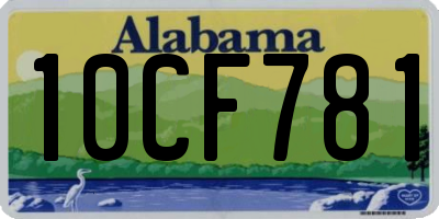 AL license plate 10CF781