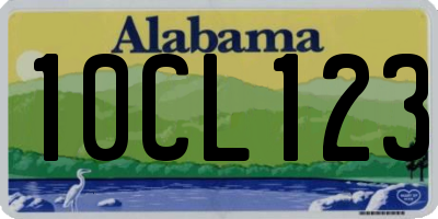 AL license plate 10CL123