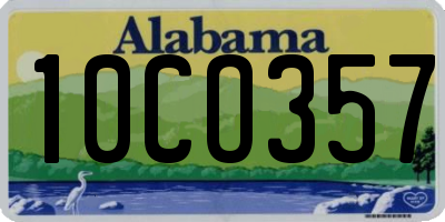 AL license plate 10CO357