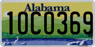AL license plate 10CO369