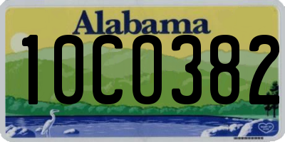 AL license plate 10CO382