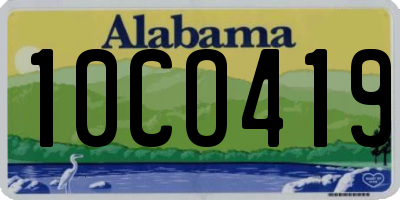 AL license plate 10CO419