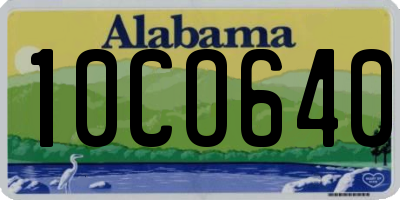 AL license plate 10CO640