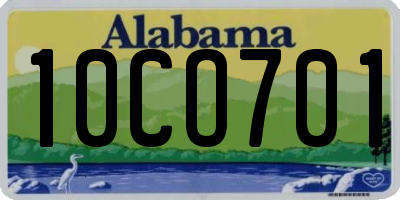 AL license plate 10CO701