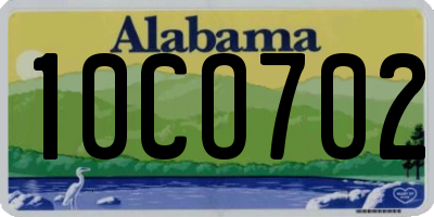AL license plate 10CO702