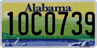 AL license plate 10CO739