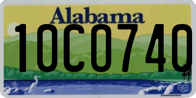 AL license plate 10CO740