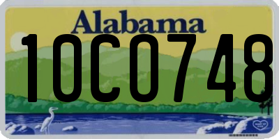 AL license plate 10CO748