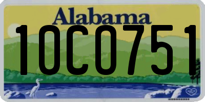 AL license plate 10CO751