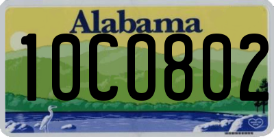 AL license plate 10CO802