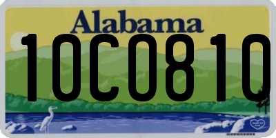 AL license plate 10CO810