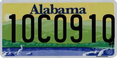 AL license plate 10CO910