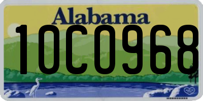 AL license plate 10CO968
