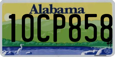 AL license plate 10CP858