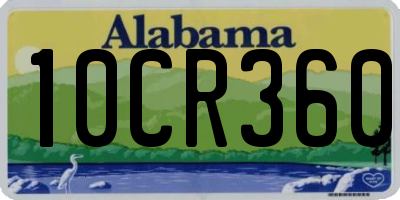 AL license plate 10CR360