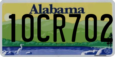 AL license plate 10CR702