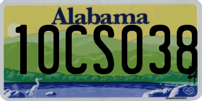 AL license plate 10CS038
