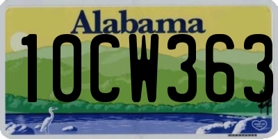 AL license plate 10CW363