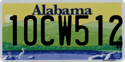 AL license plate 10CW512