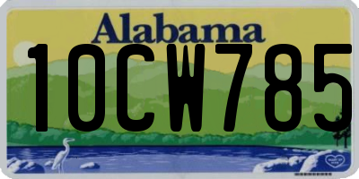 AL license plate 10CW785