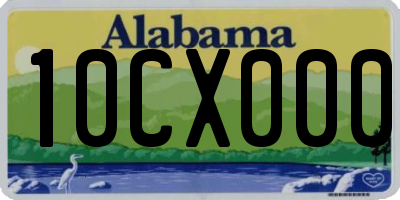 AL license plate 10CX000