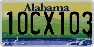 AL license plate 10CX103