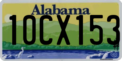 AL license plate 10CX153