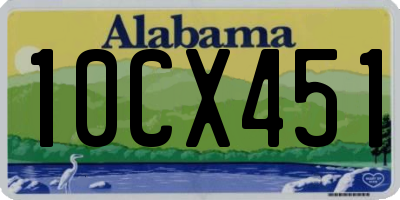 AL license plate 10CX451