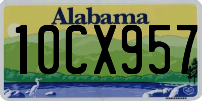 AL license plate 10CX957
