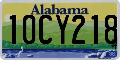 AL license plate 10CY218