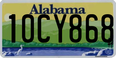 AL license plate 10CY868