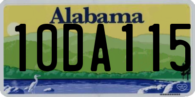 AL license plate 10DA115