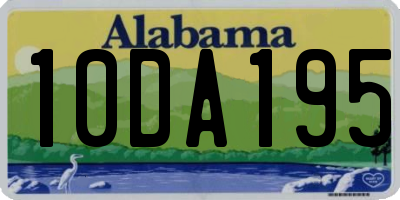 AL license plate 10DA195