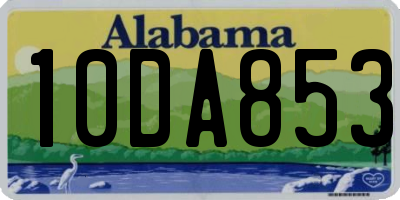 AL license plate 10DA853