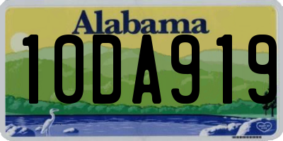 AL license plate 10DA919