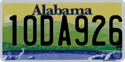 AL license plate 10DA926