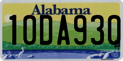 AL license plate 10DA930