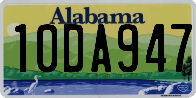 AL license plate 10DA947