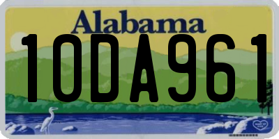 AL license plate 10DA961