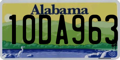 AL license plate 10DA963