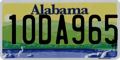 AL license plate 10DA965