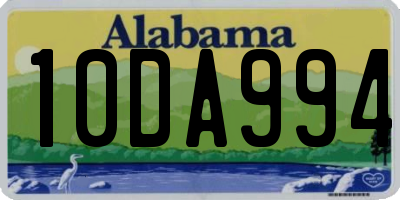 AL license plate 10DA994